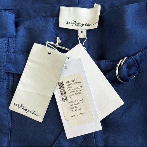 3.1 Phillip Lim Brand New High Waist Satin Shorts. Navy/Blue Color. 0 Size - Picture 2 of 13